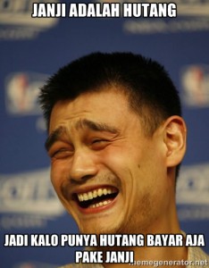 meme kabur dari utang