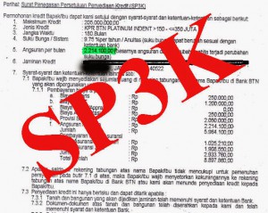 Saat akad kredit maka bank memberikan SP3K.